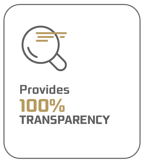 Provides 100% TRANSPARENCY
